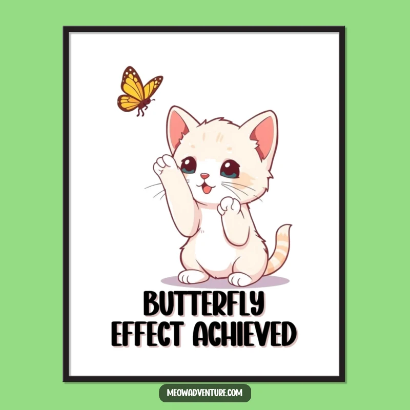 Free Printable Wall Art: Kitten & Butterfly Play Decor - Whimsical Downloadable Art!