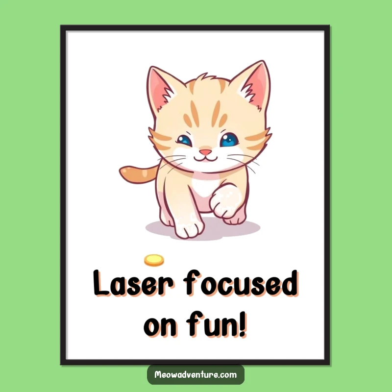 Funny Free Printable Wall Art: Laser Kitten - Humorous Downloadable Decor!