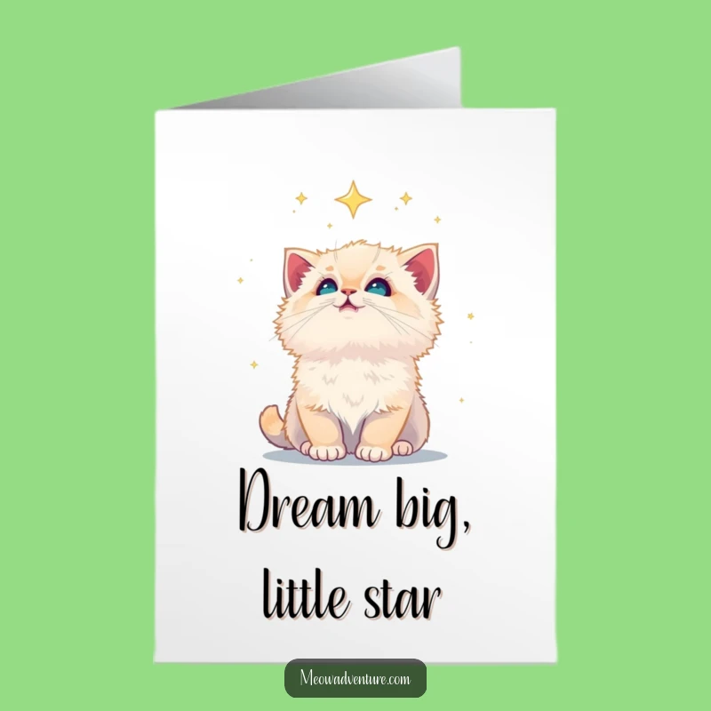 Dreamy Kitten Birthday Card - Free Printable Whimsical Downloadable Gift!