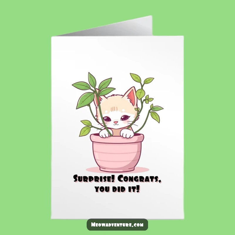 Free Printable Congrats Card: Stealth Kitten's Secret - Funny Downloadable!