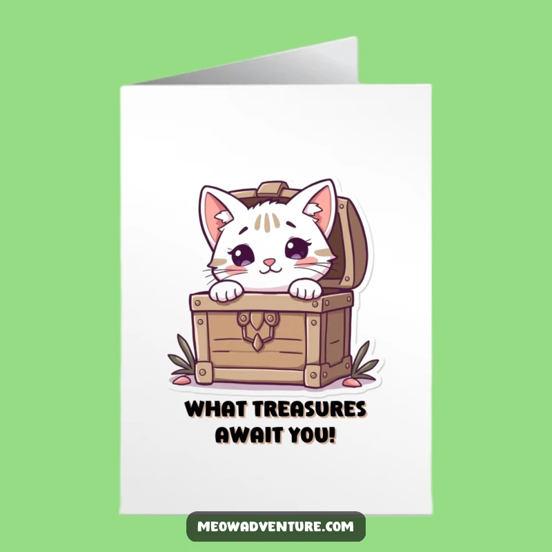 Free Printable Congrats Card: Cat Treasure Peek, Humorous Downloadable Gift!