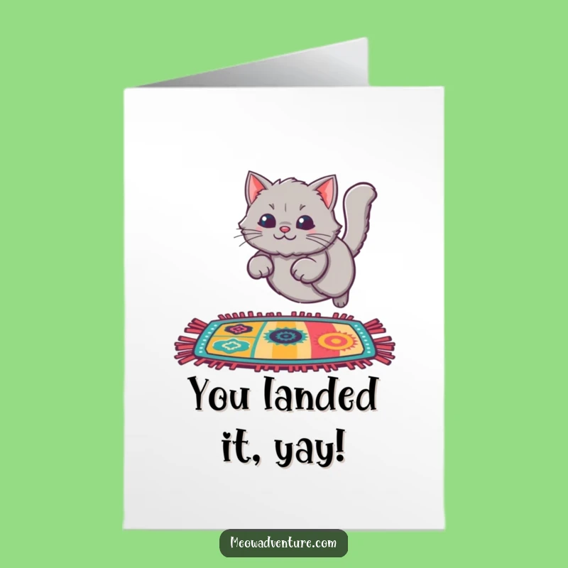 Free Printable Congrats Card: Cat's Landing - Celebrate Big!