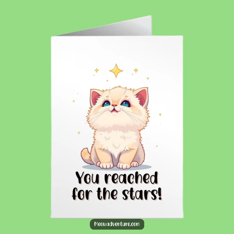 Starry Eyed Kitten Congrats Card - Free Printable Dreamy Downloadable Gift!