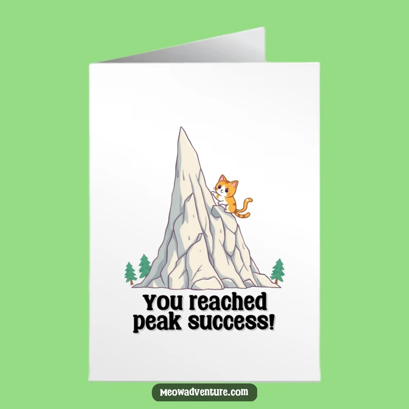 Free Printable Congrats Card: Cat Crystal Climb, Humorous Downloadable Gift!