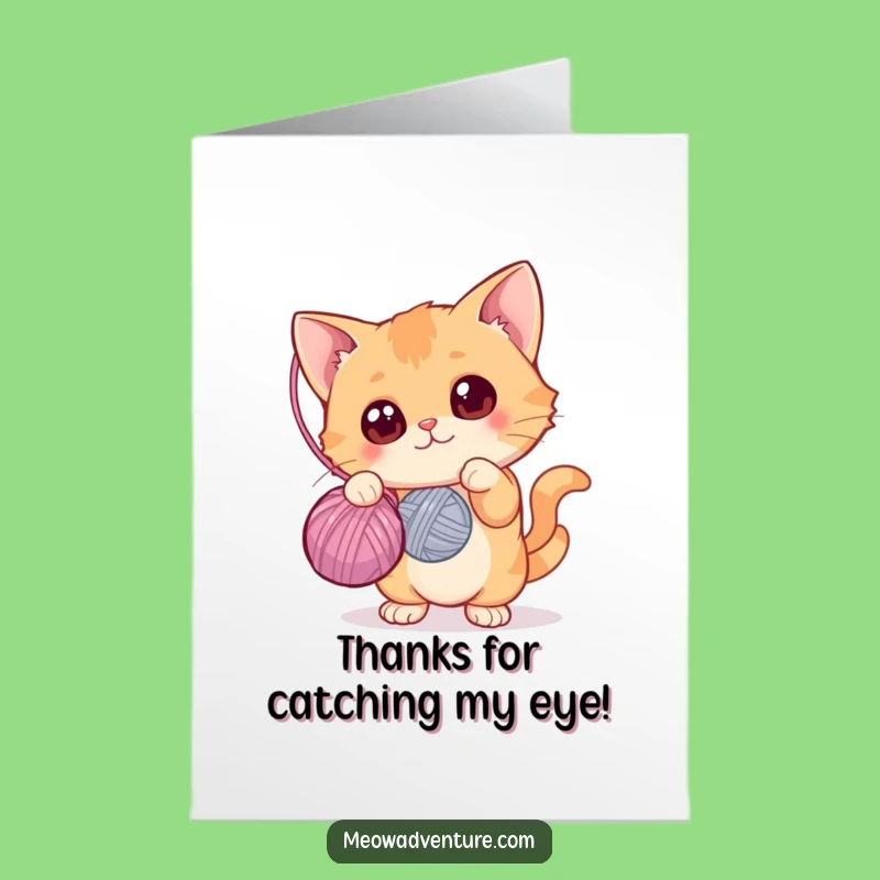 Free Printable Thank You Card: Curious Cat Yarn Play - Sweet Downloadable