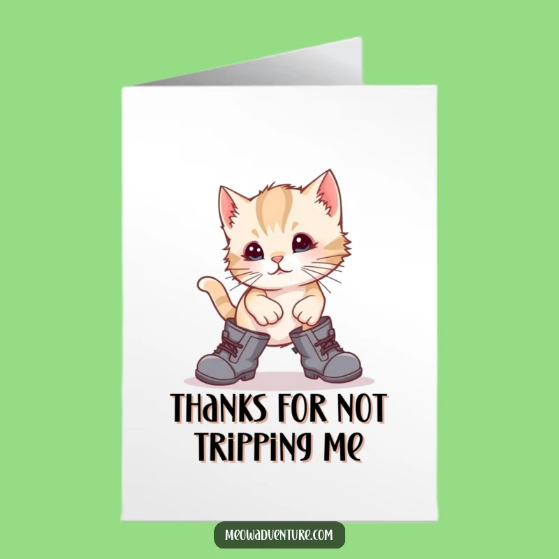 Hilarious Kitten Boots Thank You Card - Free Printable & Easy DIY Gift!