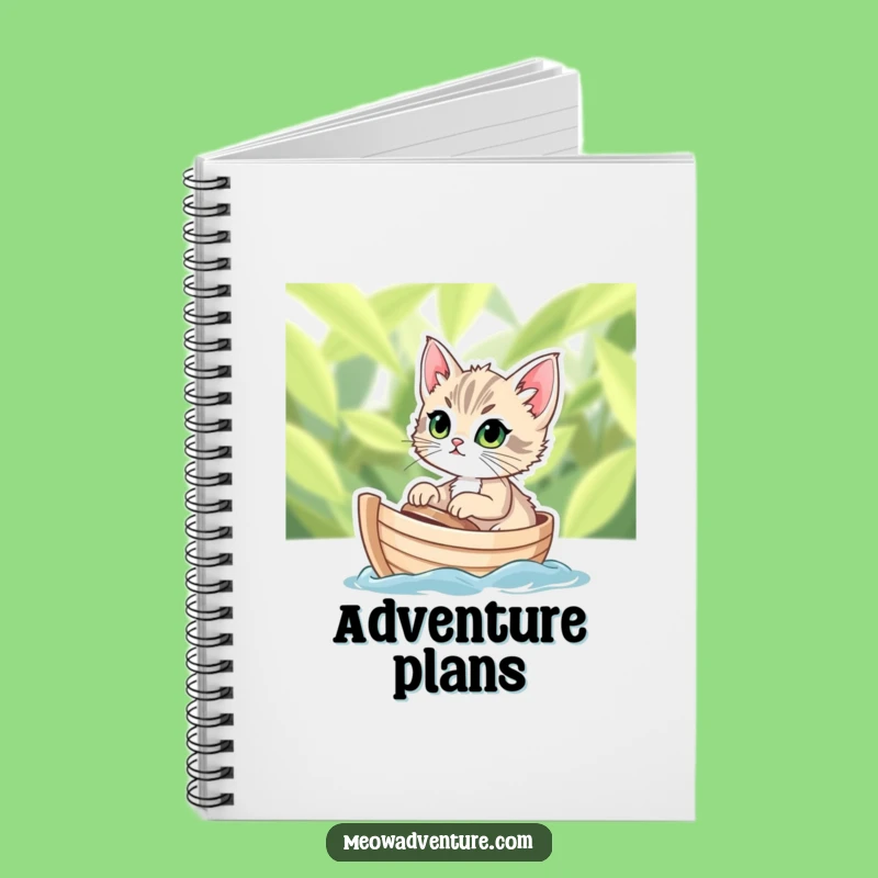 Funny Kitten Boat Notebook - Jot Down Adventures with a Determined Feline