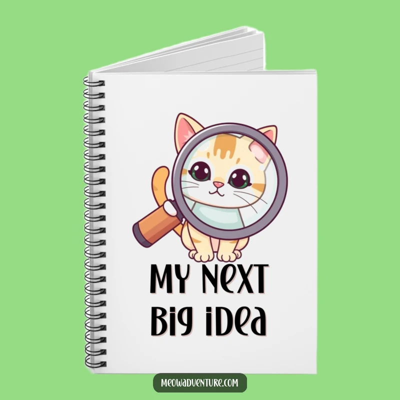 Funny Curious Cat Magnifying Glass Notebook: Document Your Discoveries