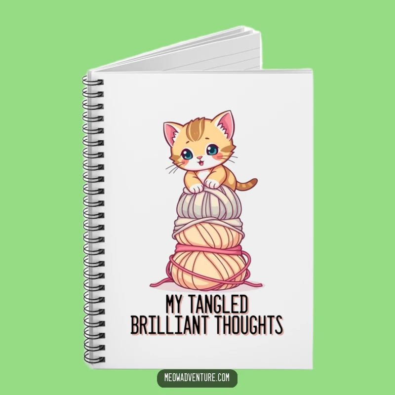 Funny Determined Kitten Yarn Notebook: Jot Down Goals with this Cute Cat Design