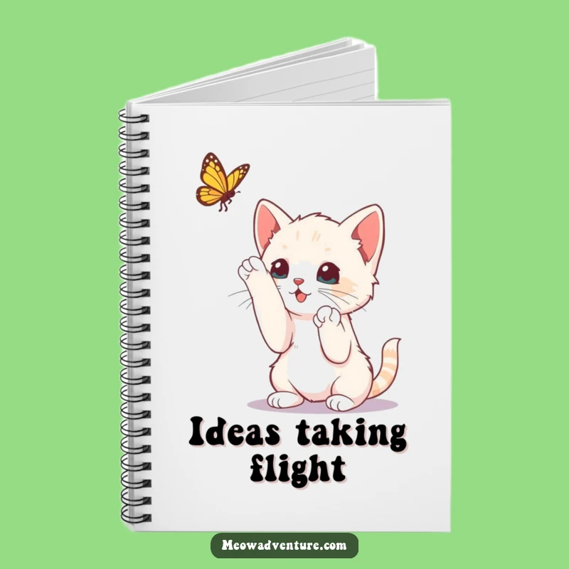 Funny Kitten Butterfly Notebook: Jot Down Ideas Inspired by Play