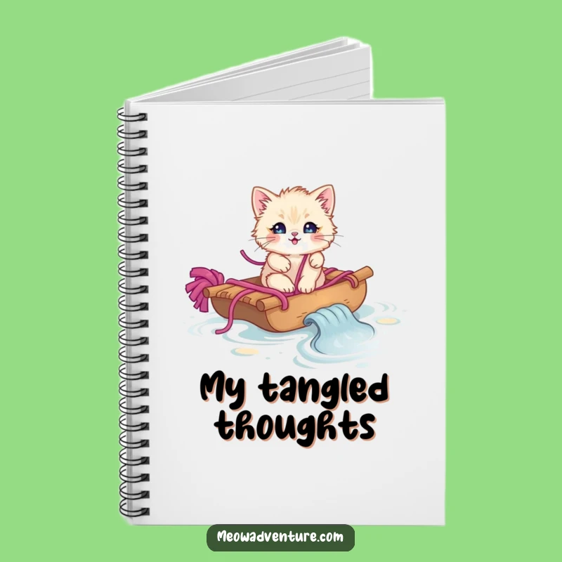Funny Yarn Raft Kitten Notebook Jot Down Cute Ideas Funny Gift