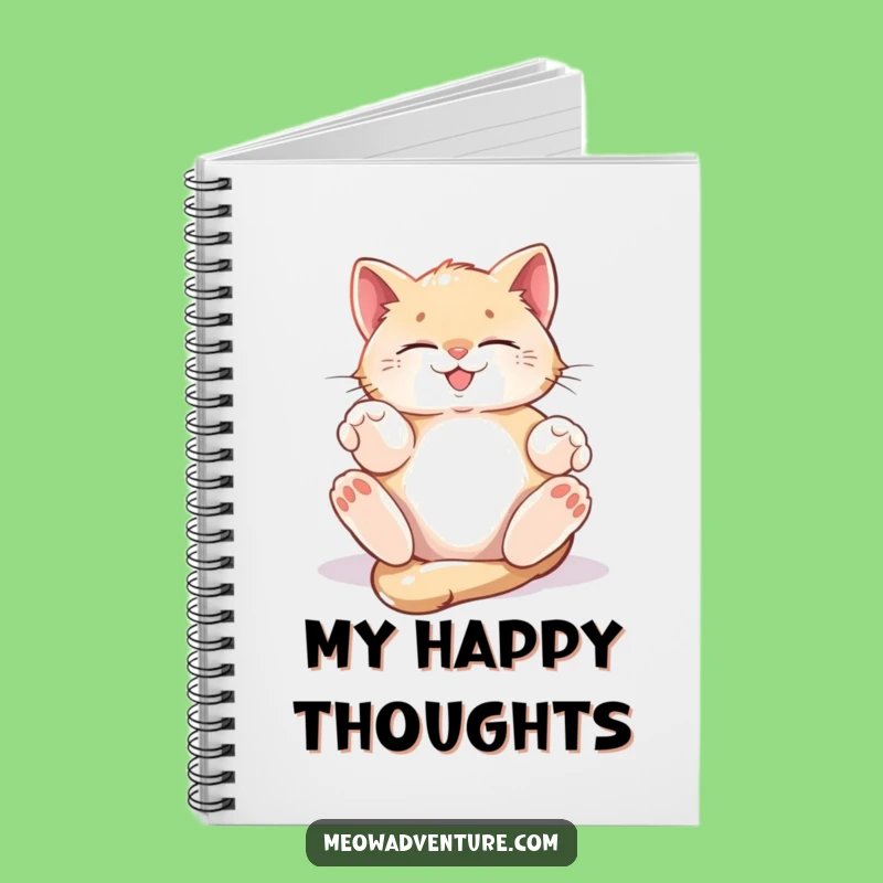 Funny Blissful Kitten Notebook: Jot Down Happy Thoughts in the Sun