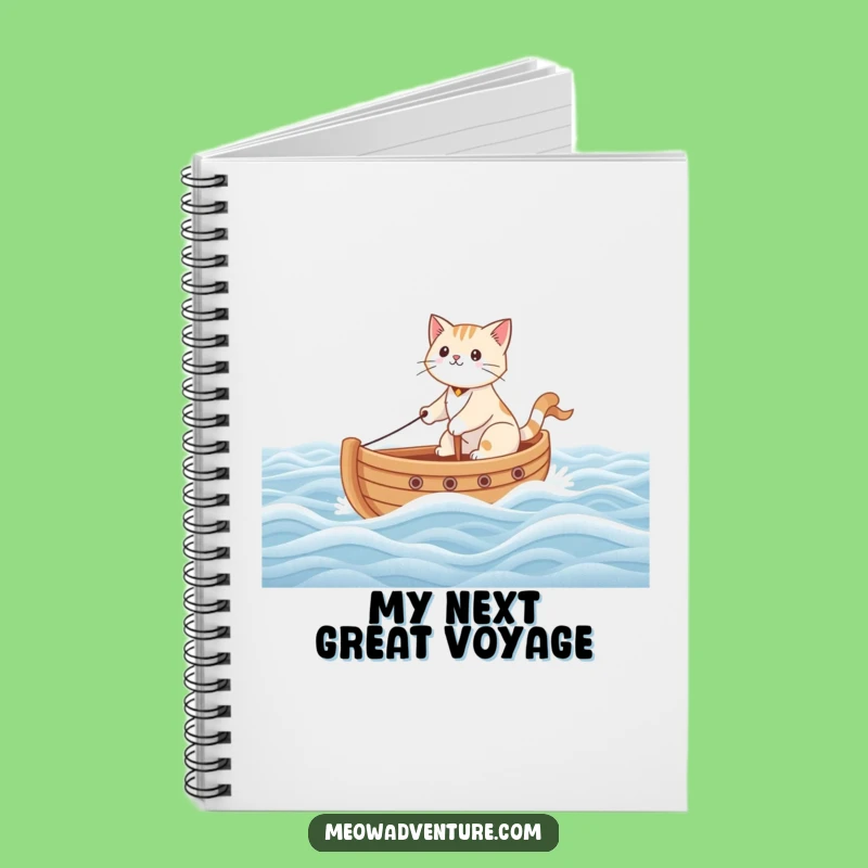 Funny Brave Cat Sailing Toy Boat Notebook - Journal Your Funny Adventures