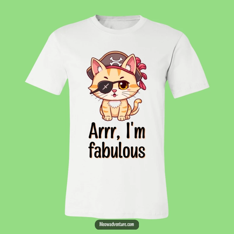 Funny Adventurous Cat Pirate Eye Patch T-Shirt Your Next Funny Gift
