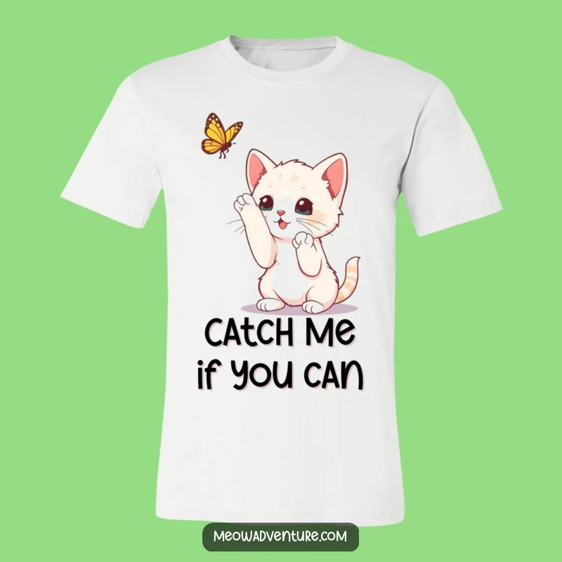 Funny Kitten Butterfly T-Shirt: Show Off Your Playful Side with This Tee