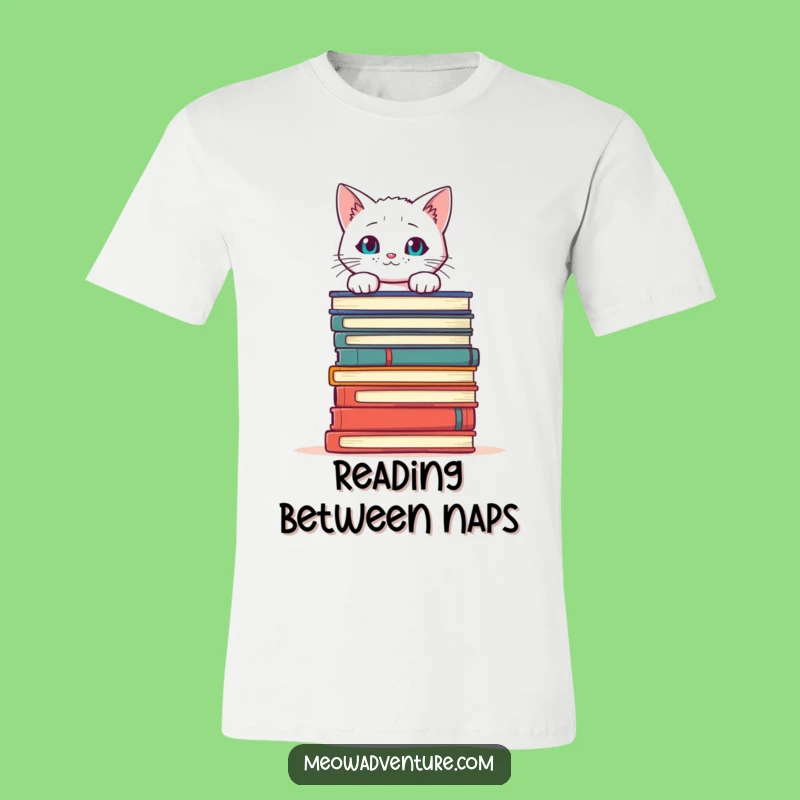 Funny Cat Books T-Shirt: Show Off Your Love for Reading and Felines