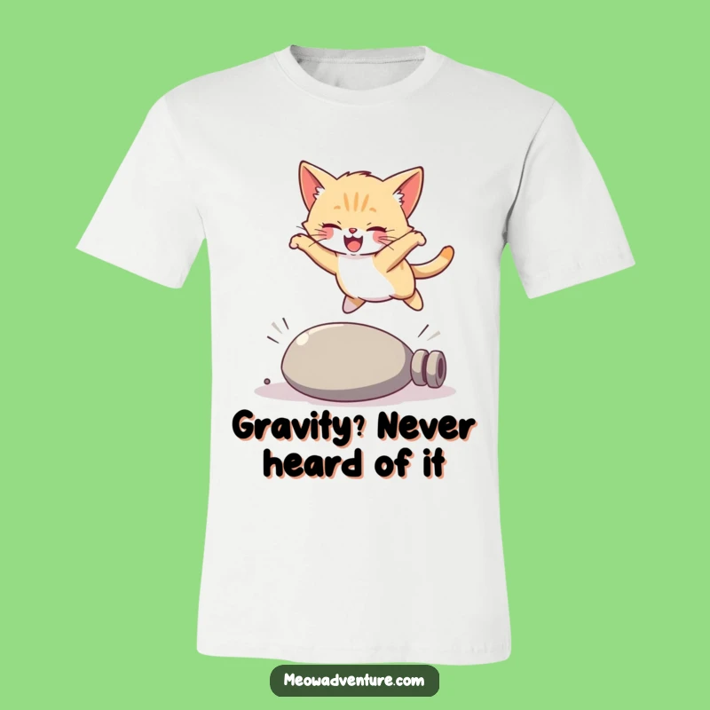 Funny Joyful Kitten T-Shirt: Hilarious Graceful Leap Design, Ideal Funny Cat Gift