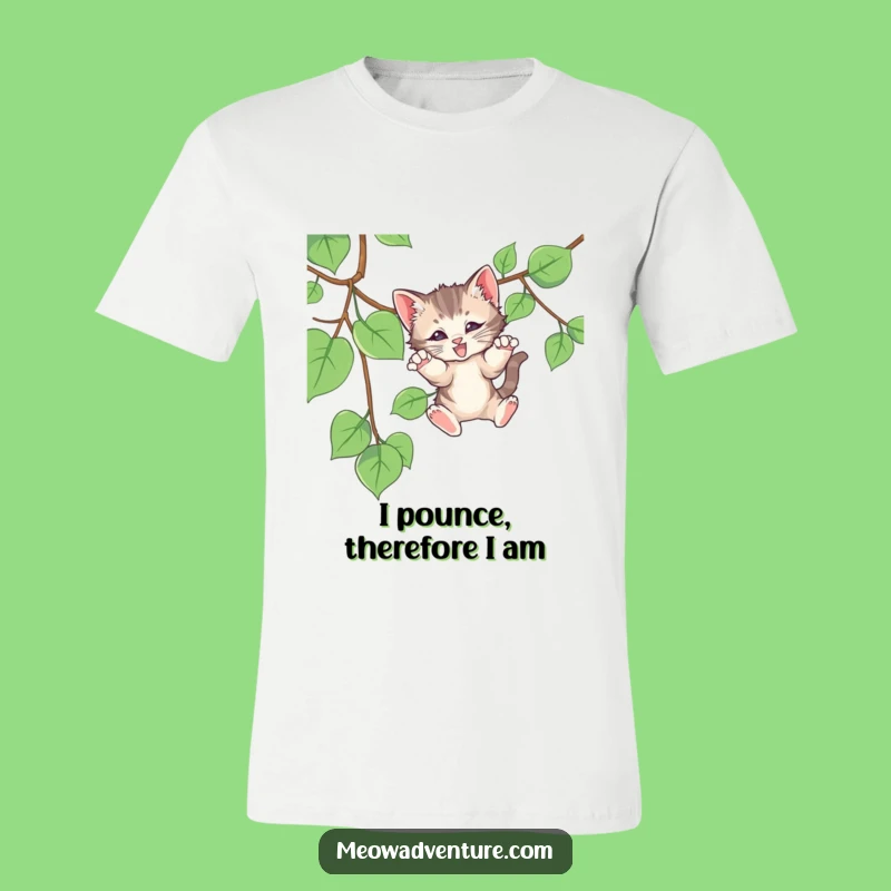 Funny Kitten Pounce T-Shirt - Playful Cat Vine Tee, Great Gift