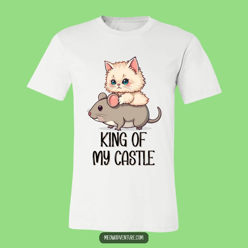 Funny Persian Cat Mouse Ride T-Shirt: Show Off Your Feline Fun with this Cute Tee