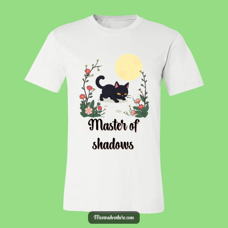 Funny Stealthy Black Cat Garden T-Shirt: Wear Your Mystery with this Nocturnal Tee