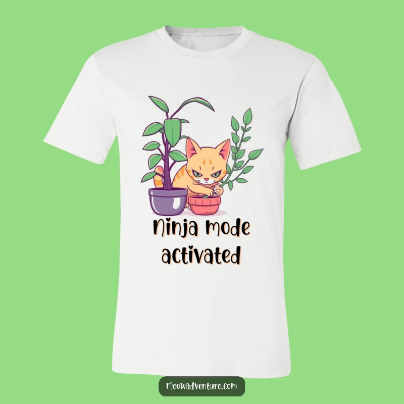 Funny Stealthy Cat Houseplant T-Shirt - Hilarious Cat Lover Apparel