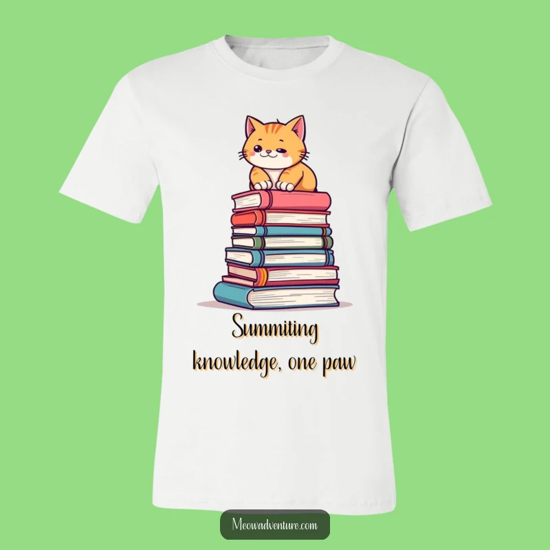 Funny Cat Mountain Climber T-Shirt - Hilarious Book Lover Tee for Adventurous Souls