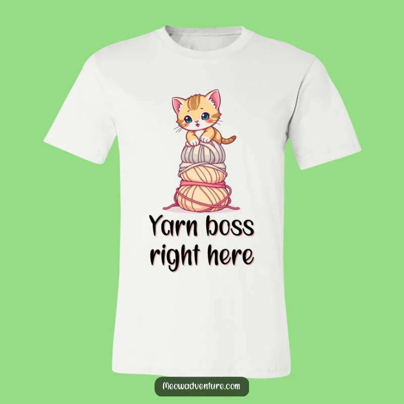 Funny Determined Kitten Yarn T-Shirt: Show Your Ambition with this Cute Cat Tee