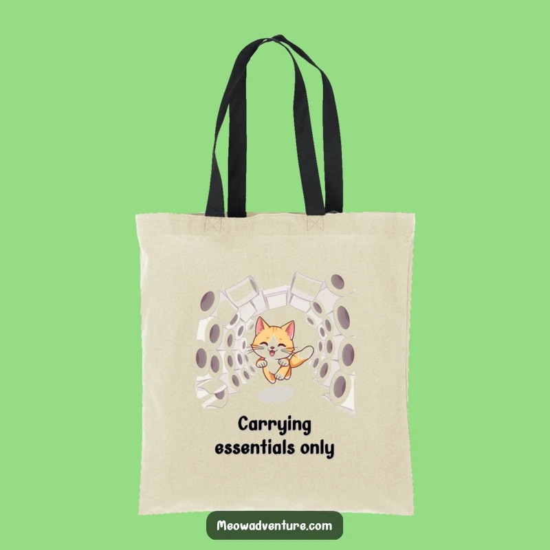 Funny Swift Cat Tote Bag: TP Tunnel Dash - Carry Your Cat's Comedy!