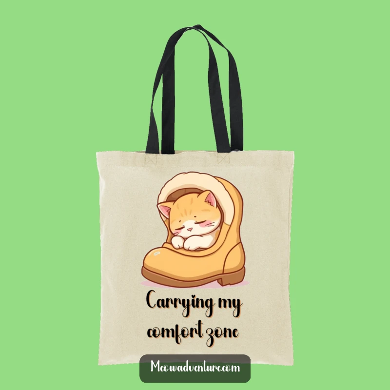 Funny Sleepy Cat Boot Tote Bag - Cozy Carry-All, Hilarious Gift for Nappers