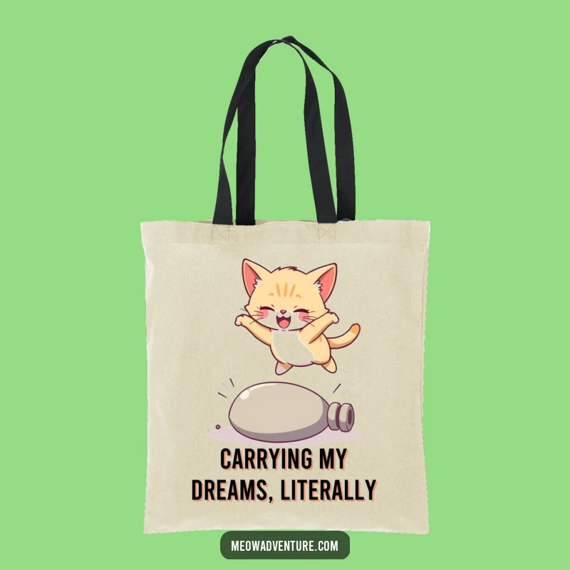 Funny Kitten Tote Bag: Carry Your Laughs with a Graceful Leap Design