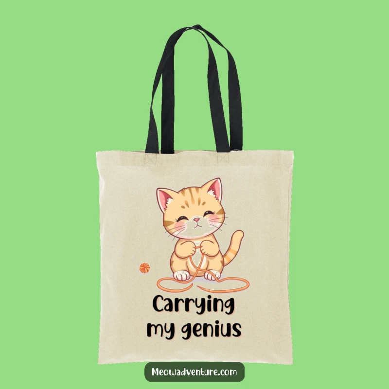 Funny Clever Cat Yarn Maze Tote Bag - Carry Your Laughs and Essentials!