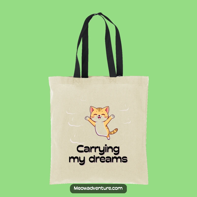 Funny Agile Cat Tote Bag: Cloud Jumping - Carry Your Dreams!