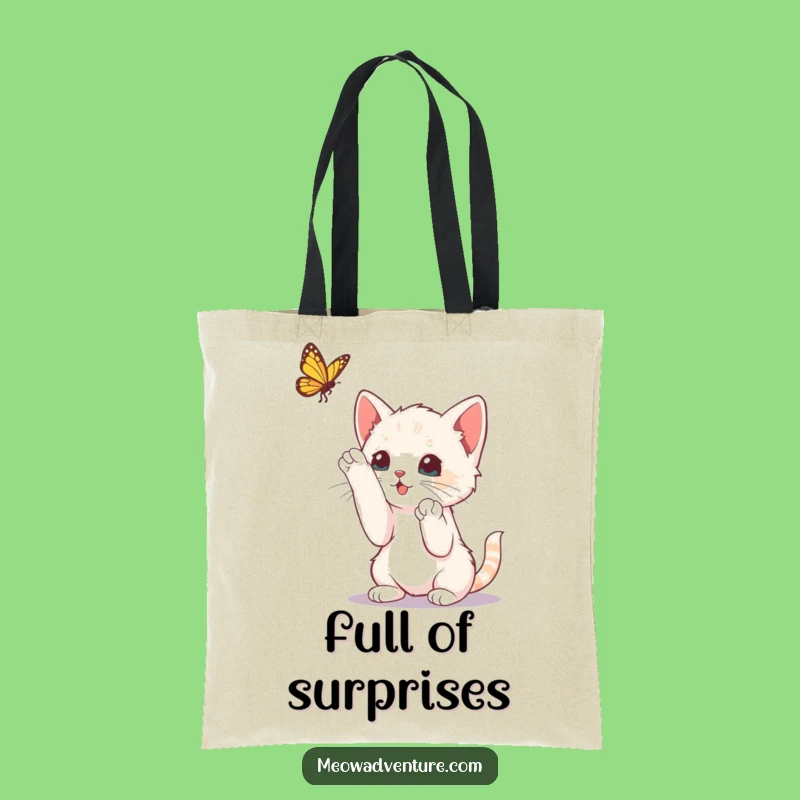 Funny Kitten Butterfly Tote Bag: Carry Your Fun with This Playful Design