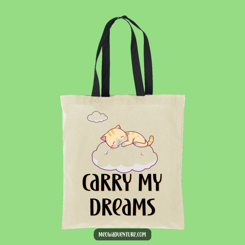 Funny Sleepy Cat Cloud Tote Bag - Carry Your Dreams with Style!