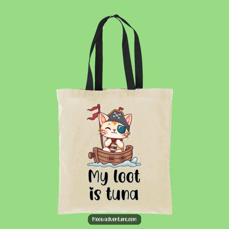 Funny Pirate Cat Tote Bag: Carry Your Treasures with this Hilarious Sailing Kitty Bag